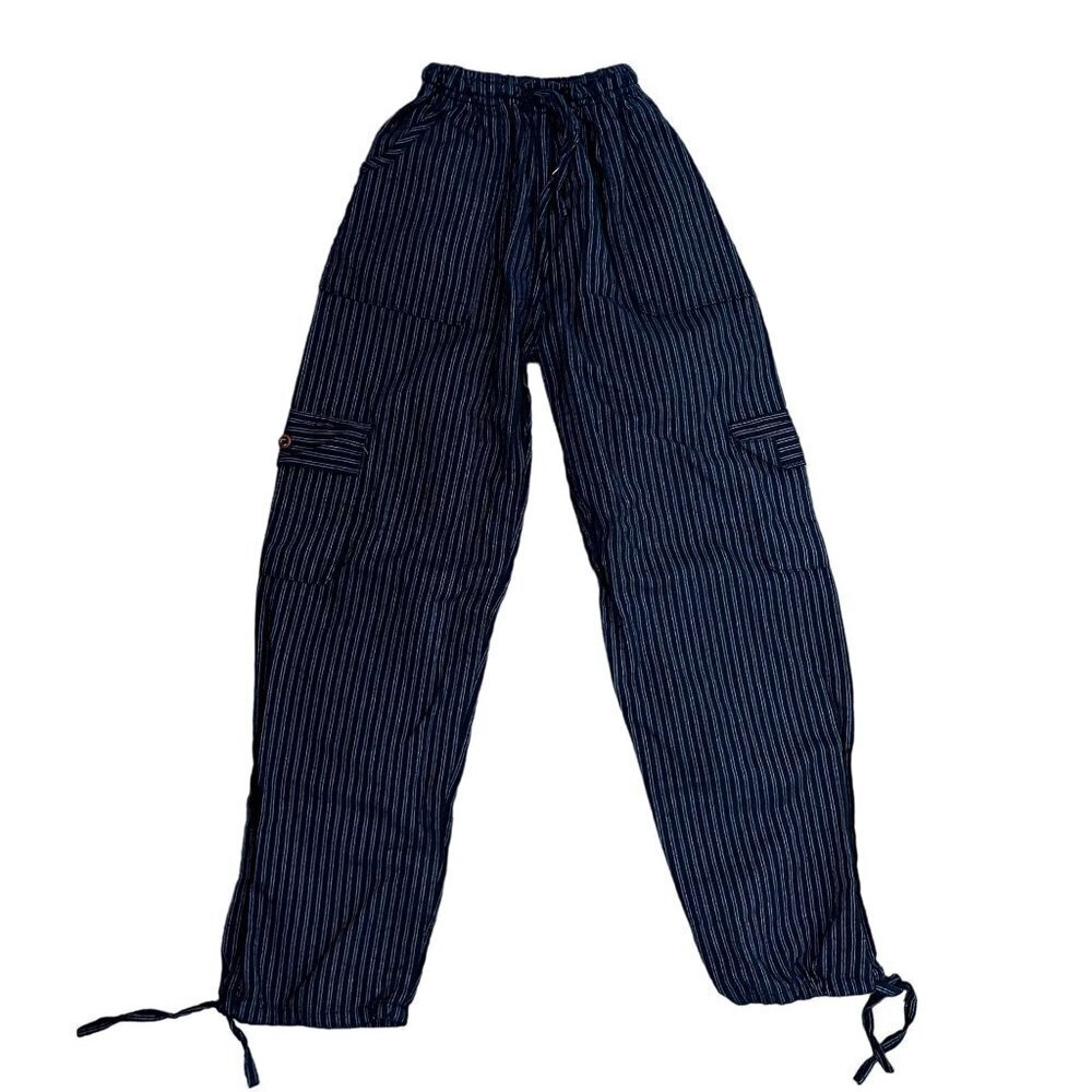 Black gray long pants drawstring ankles pockets elastic waistband comfortable